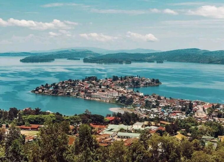 View of Bukavu city and Lake Kivu in South Kivu Democratic Republic Congo, CC0